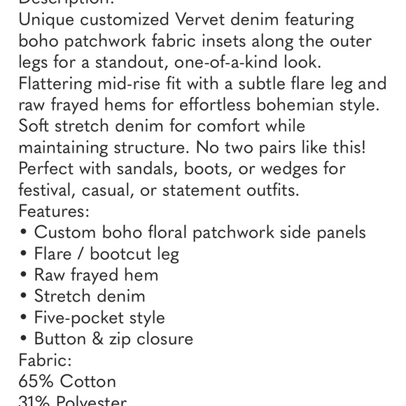 Floral Panel Blue Flare Jeans - Picture 10 of 11